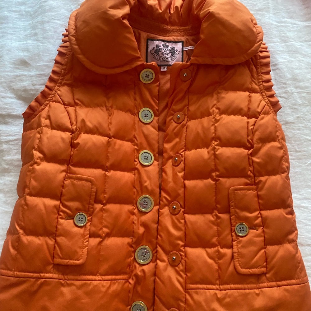 🧡🧡Juicy Couture Orange Puffer Vest- NWOT 🧡🧡🧡
